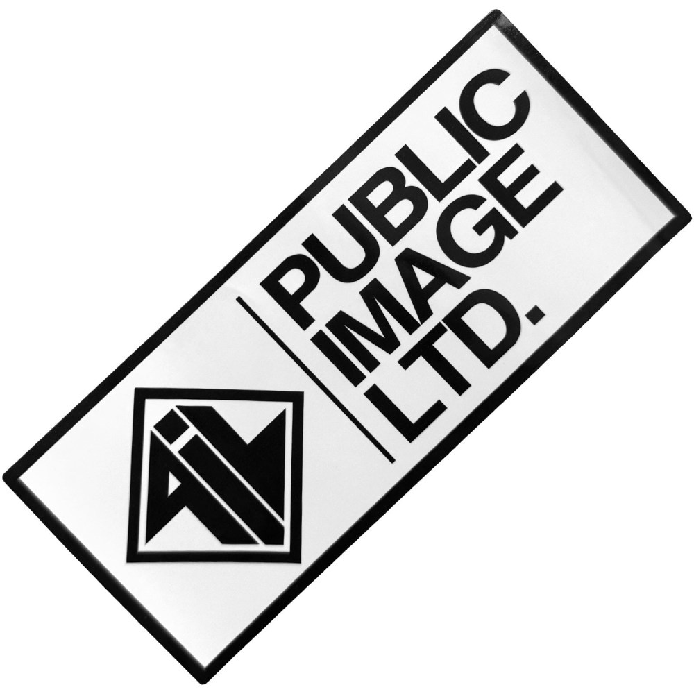 Pil Public Image Ltd - New Logo Stacked Text Sticker - Wit/Zwart
